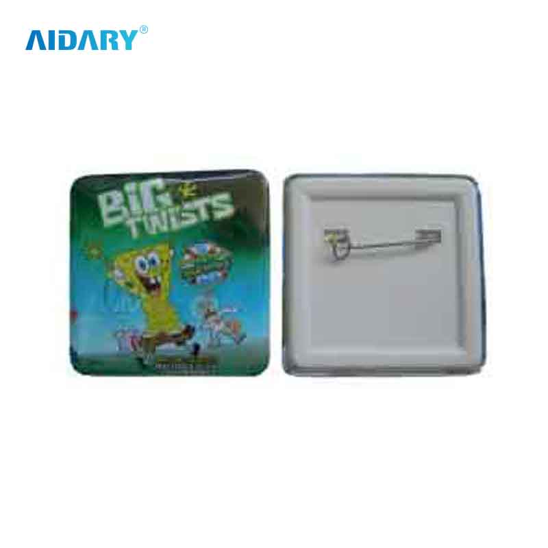 35mm Square Badge Only Plastic Back Shell