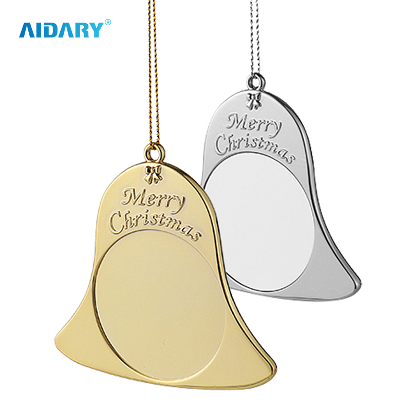 AIDARY Gold Color Christmas Metal Bell for Sublimation Printing