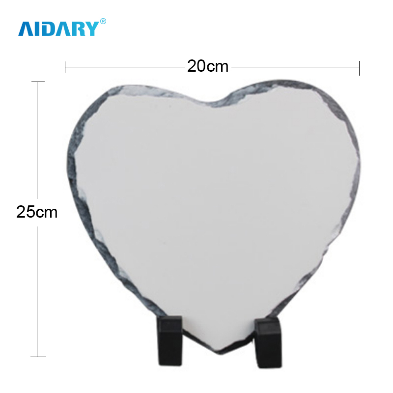 USA Warehouse Free Shipping Sublimation Heart Slate Photo Blank Heat Press Rock Plaque Stone