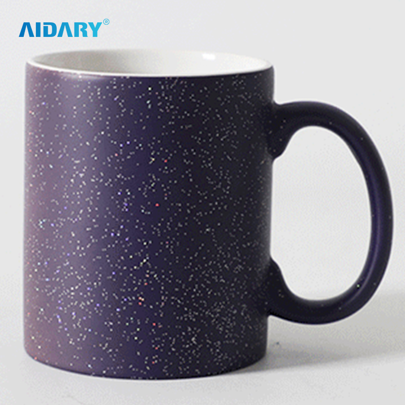 What Is Glitter Round Handle Whole Colour Changed Ceramic Mug