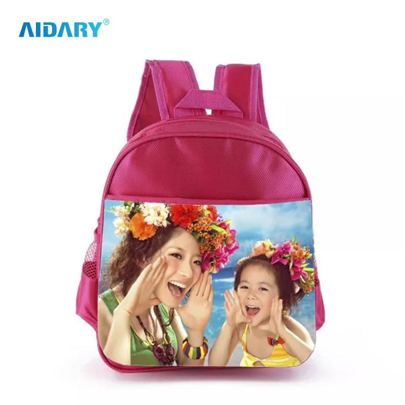 AIDARY Pink Color Sublimation Student Backpack School Bags for Kids