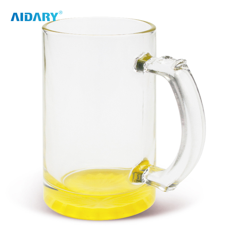 AIDARY Sublimation 16oz Gradient Colorful Clear Glass Mug Sublimation Glass Beer Mug