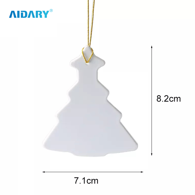 Sublimation Oval with Hollowed Edge Christmas Gifts Plastic Pendant Christmas Tree Ornament