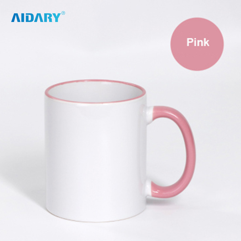AIDARY 11oz Top Grade Sublimation Side Colourful Mug Rim Colourful Mug