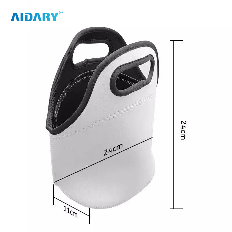 AIDARY Black Handle Personalized Lunch Bag for Sublimation