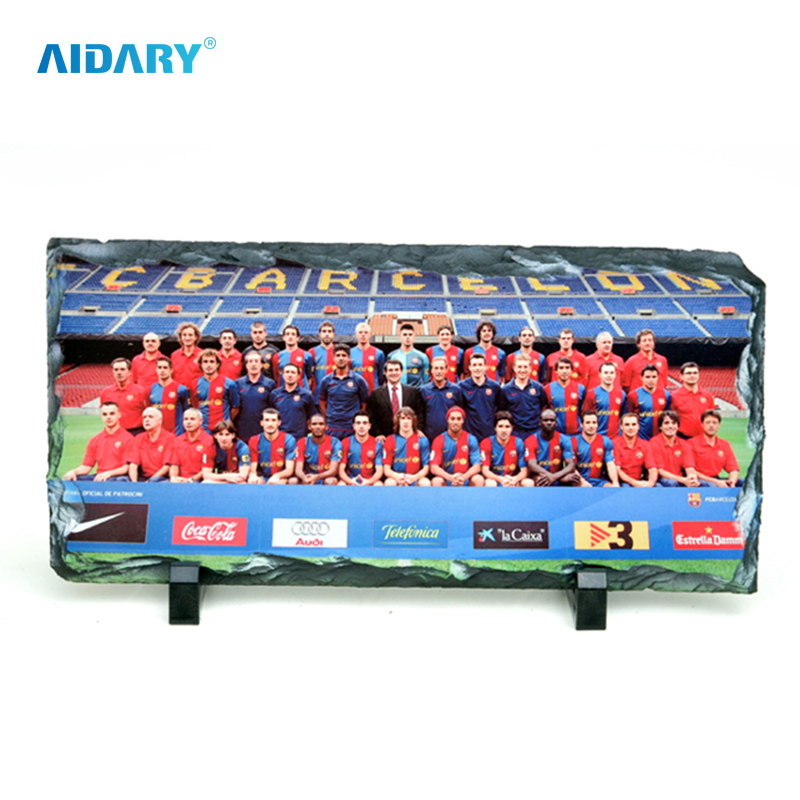 Sublimation DIY Logo Customized Strip Rock Slate with 2pcs of Plastic Stand