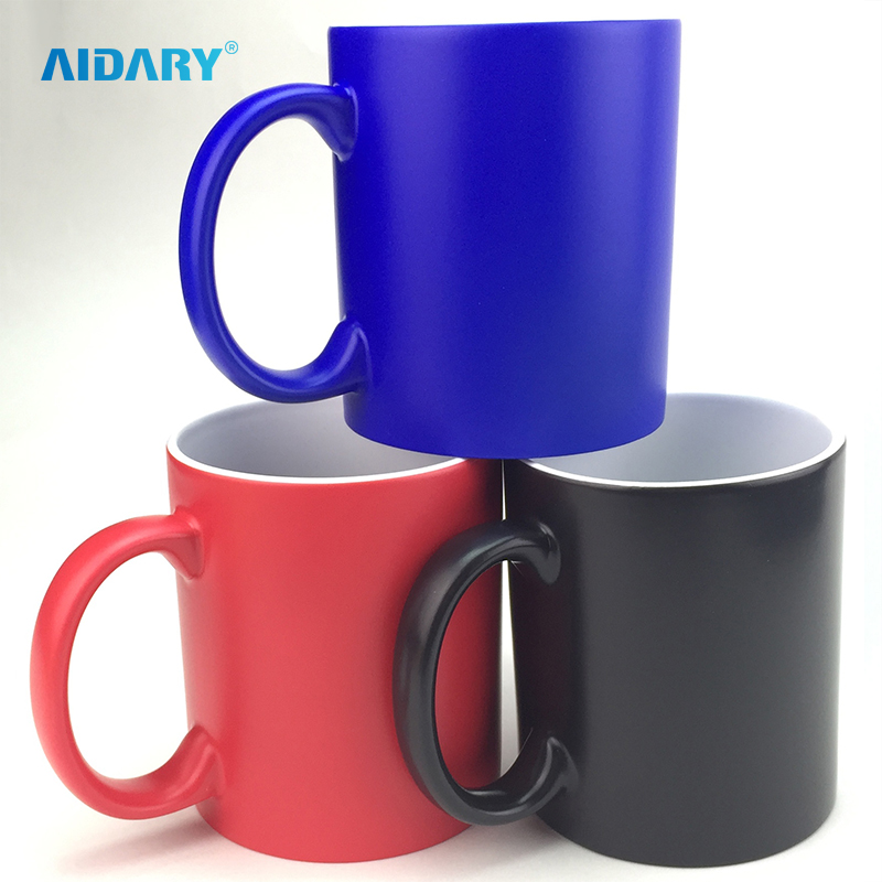 AIDARY Matt Surface Whole Mug Colour Changed Sublimation Ceramic Mug