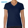 AIDARY 150gsm V Neck Cotton Women Personalized T-shirt for Sublimation Transfer Logo