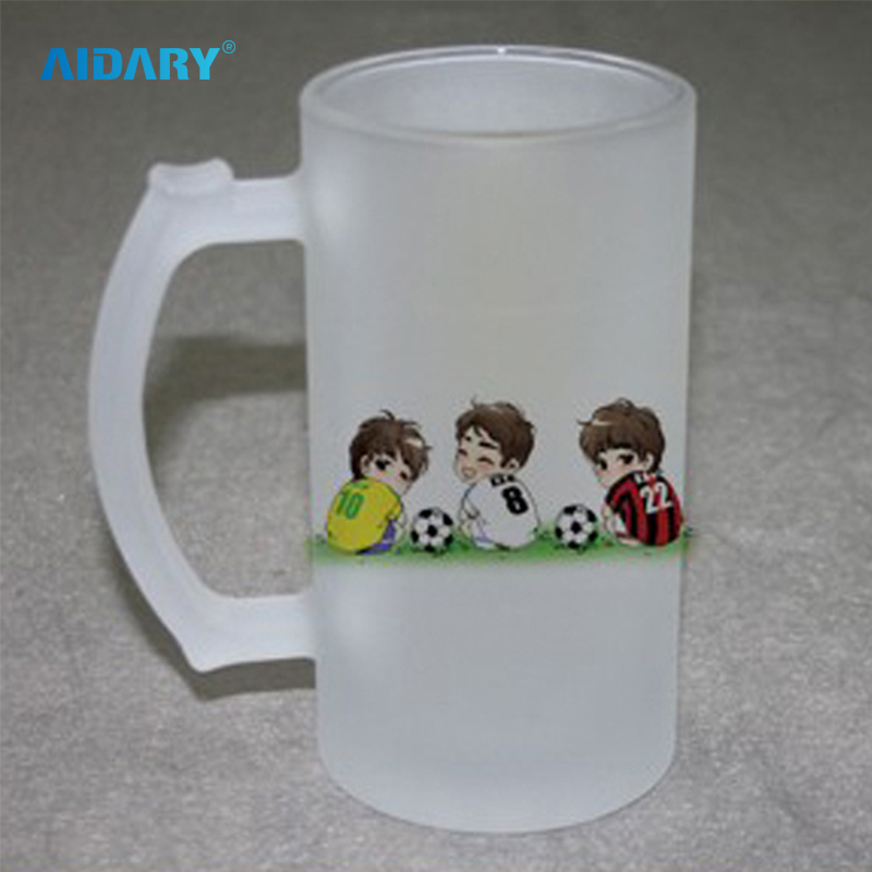AIDARY Sublimation 16oz Sand Glass Beer Mug FIFA Football Games Beer Mug