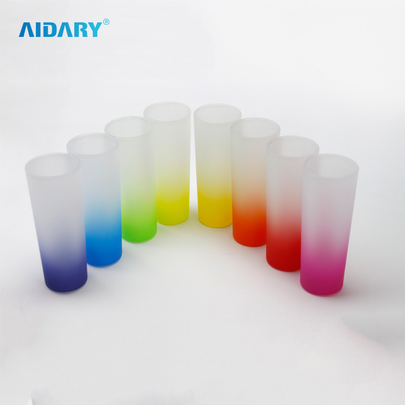 AIDARY Sublimation 3oz Mini Gradient Colorful Sandy Glass Vodka Mug