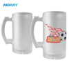 AIDARY Sublimation 16oz Sand Glass Beer Mug FIFA Football Games Beer Mug