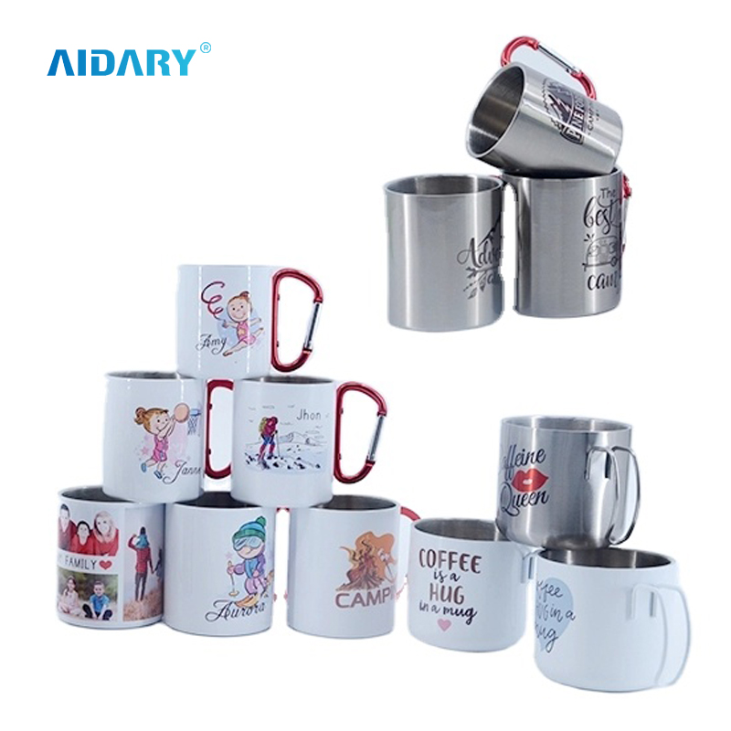AIDARY Sublimation Double Layers Stainless Steel Handle Mug Vacuum Flask